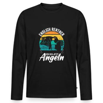 Angler Rentner Angeln Fishing Rente Ruhestand - Männer Premium Bio Langarmshirt - Schwarz - Vorne - Nico (187cm)