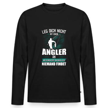 Angler Orte Spruch Fischer Angeln Fishing Geschenk - Männer Premium Bio Langarmshirt - Schwarz - Vorne - Nico (187cm)