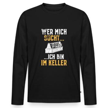 Handwerker Keller Werkzeugkasten Basteln Hobby - Männer Premium Bio Langarmshirt - Schwarz - Vorne - Nico (187cm)