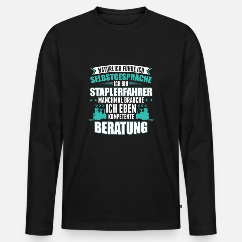 Staplerfahrer Gabelstapler Lagerist Beratung - Männer Premium Bio Langarmshirt - Schwarz