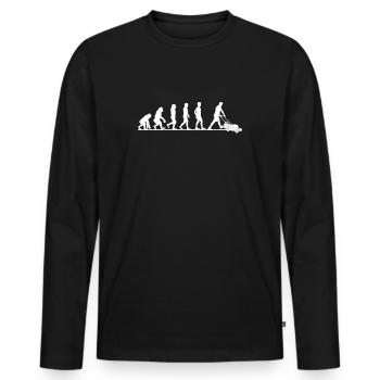 Cadeau de tonte de pelouse - T-shirt manches longues Premium bio Homme - noir - Devant - Nico (187cm)