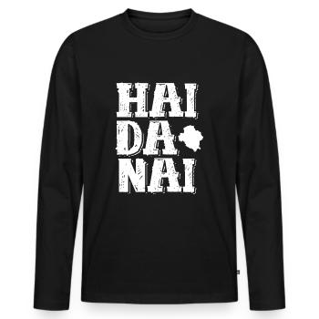 Schwäbisch Haidanai Swabia terms gift - Men's Premium Organic Long Sleeve Shirt - black - Front - Nico (187cm)