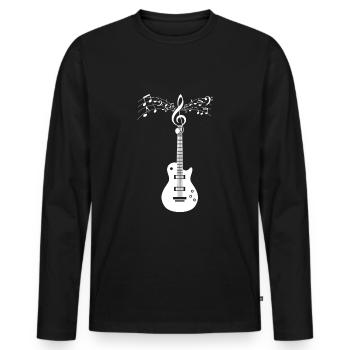 Guitariste guitariste guitariste idée cadeau - T-shirt manches longues Premium bio Homme - noir - Devant - Nico (187cm)