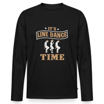 Country Western Musique Danse Linedance Time motif - T-shirt manches longues Premium bio Homme - noir - Devant - Nico (187cm)
