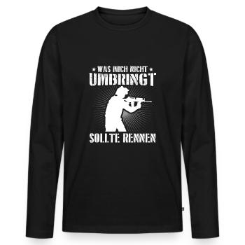 Fallschirmjäger Gebirgsjäger KSK Einsatz Spruch - Männer Premium Bio Langarmshirt - Schwarz - Vorne - Nico (187cm)