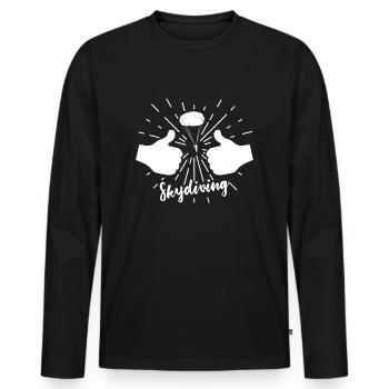Parachutisme parachutisme pouce - T-shirt manches longues Premium bio Homme - noir - Devant - Nico (187cm)