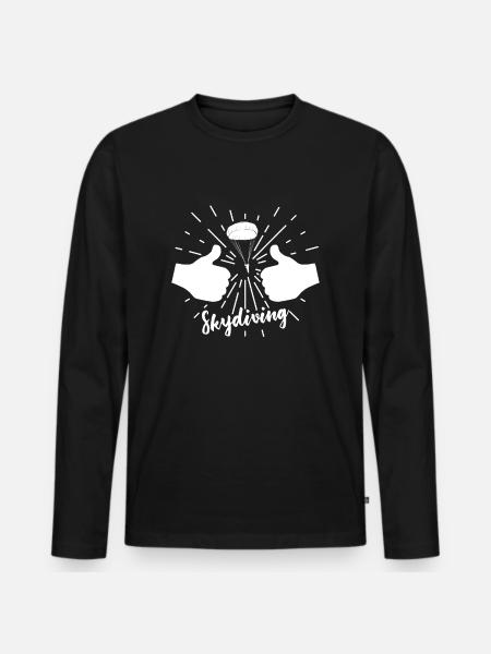 Skydiving skydiving thumb - Men's Premium Organic Long Sleeve Shirt - black