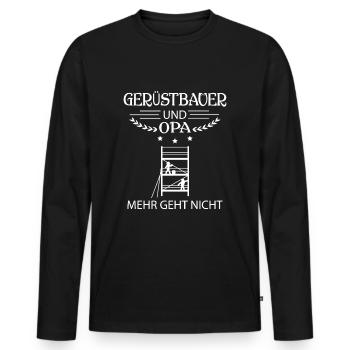 Gerüstbau Baustelle Großvater Gerüstbauer & Opa - Männer Premium Bio Langarmshirt - Schwarz - Vorne - Nico (187cm)