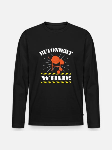 Betonmischer Handwerker Hausbau - Betoniert Wird - Männer Premium Bio Langarmshirt - Schwarz