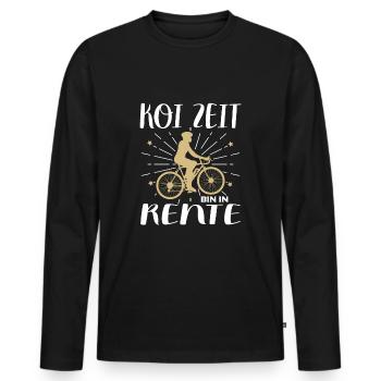 E-Bike Rente Koi Zeit Ebike Rentner Schwäbisch - Männer Premium Bio Langarmshirt - Schwarz - Vorne - Nico (187cm)