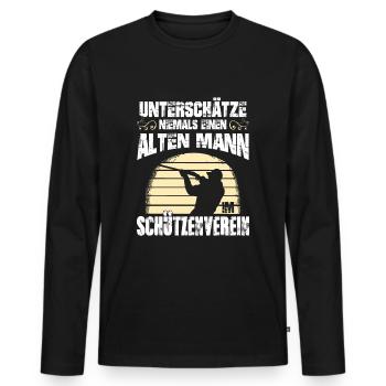 Schützenverein Schützenfest Schiessstand Mann - Männer Premium Bio Langarmshirt - Schwarz - Vorne - Nico (187cm)