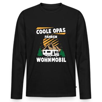 Cooler Camper Opa Wohnmobil Womo Großvater Rentner - Männer Premium Bio Langarmshirt - Schwarz - Vorne - Nico (187cm)