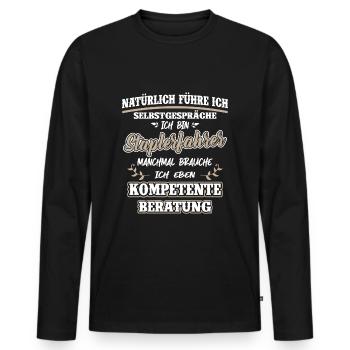 Staplerfahrer Beratung Gabelstaplerfahrer Lustig - Männer Premium Bio Langarmshirt - Schwarz - Vorne - Nico (187cm)