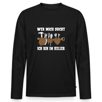 Heimwerker Keller Bastler Werkzeug Hausmeister - Männer Premium Bio Langarmshirt - Schwarz - Vorne - Nico (187cm)