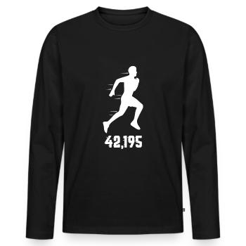 Marathon marathon - 42km marathon motif - T-shirt manches longues Premium bio Homme - noir - Devant - Nico (187cm)