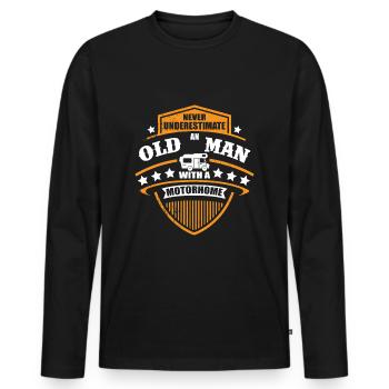 Wohnmobil Camping Old Man Motorhome Camper Womo - T-shirt manches longues Premium bio Homme - noir - Devant - Nico (187cm)