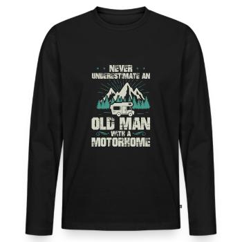 Camping-car Camping Old Man Camping-car Womo - T-shirt manches longues Premium bio Homme - noir - Devant - Nico (187cm)