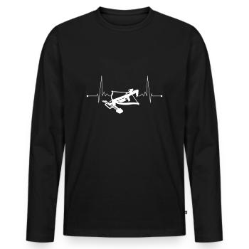Crossbow heartbeat archery Middle Ages - Men's Premium Organic Long Sleeve Shirt - black - Front - Nico (187cm)