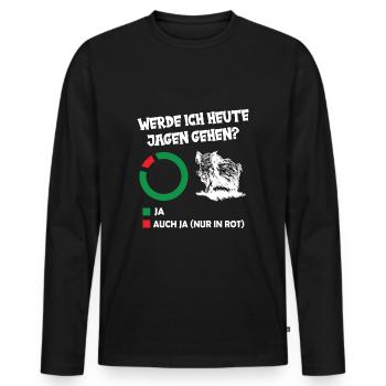 Werde Ich Heute Jagen - Jäger Keiler Schwarzwild - Männer Premium Bio Langarmshirt - Schwarz - Vorne - Nico (187cm)