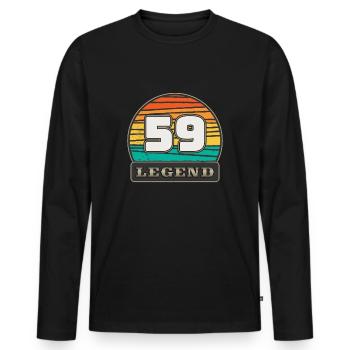 Legend 59 Vintage 1959 Birthday 62 Years Retro - Men's Premium Organic Long Sleeve Shirt - black - Front - Nico (187cm)