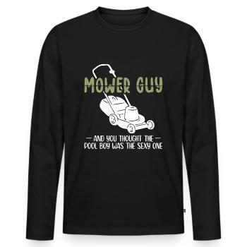 Jardinier est plus sexiste que la piscine jeune tondeuse - T-shirt manches longues Premium bio Homme - noir - Devant - Nico (187cm)