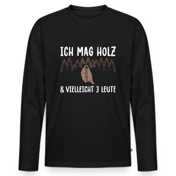 Ich Mag Holz & Vielleicht 3 Leute Schreiner - Männer Premium Bio Langarmshirt - Schwarz - Vorne - Nico (187cm)