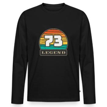 Legend 73 Vintage 1973 Birthday 48 Years Retro - Men's Premium Organic Long Sleeve Shirt - black - Front - Nico (187cm)