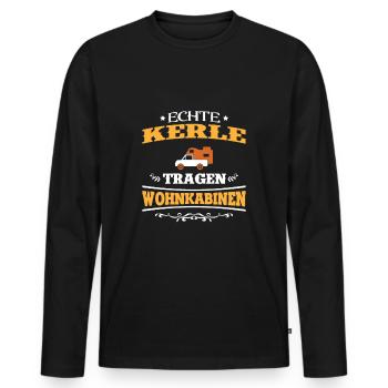 Echte Kerle Tragen Wohnkabinen Pickup Absetzkabine - Männer Premium Bio Langarmshirt - Schwarz - Vorne - Nico (187cm)