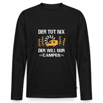 Der Tut Nix Der Will Nur Campen Pickup Camper - Männer Premium Bio Langarmshirt - Schwarz - Vorne - Nico (187cm)