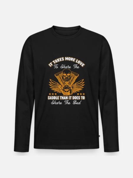 Biker Motorradfahrer Spruch - Männer Premium Bio Langarmshirt - Schwarz