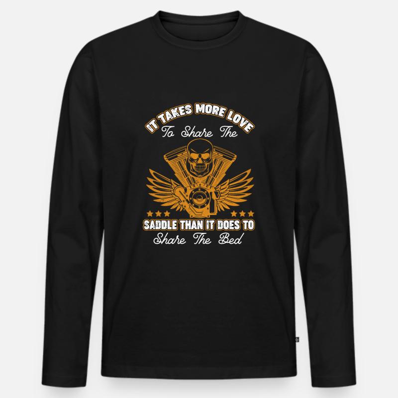 Biker Motorradfahrer Spruch - Männer Premium Bio Langarmshirt - Schwarz