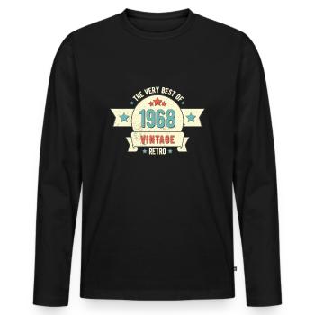 The very best of 1968 53e anniversaire Vintage - T-shirt manches longues Premium bio Homme - noir - Devant - Nico (187cm)