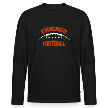 Chicago Football - Men's Premium Organic Long Sleeve Shirt - black - Front - Nico (187cm)