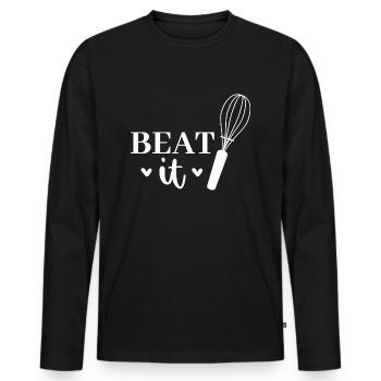 Lustiger Koch & Back Spruch - Schneebesen - Männer Premium Bio Langarmshirt - Schwarz - Vorne - Nico (187cm)