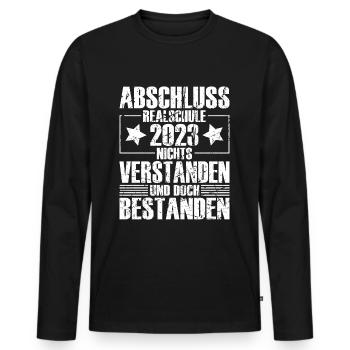 Abschluss Realschule 2023 - Männer Premium Bio Langarmshirt - Schwarz - Vorne - Nico (187cm)