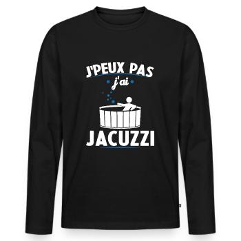 Ich kann keinen Whirlpool haben - Männer Premium Bio Langarmshirt - Schwarz - Vorne - Nico (187cm)