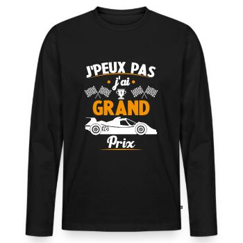 Je Peux Pas J ai Grand Prix - T-shirt manches longues Premium bio Homme - noir - Devant - Nico (187cm)