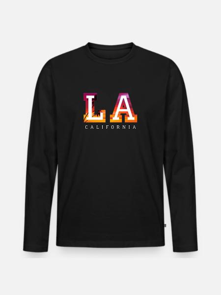 los Angeles - Men's Premium Organic Long Sleeve Shirt - black