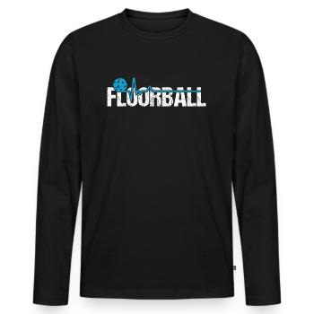 Floorball Floorball Player Floorball Player - Men's Premium Organic Long Sleeve Shirt - black - Front - Nico (187cm)
