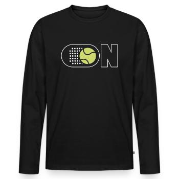 Padel Tennis Padel Racket Paddle Padel Tennis - Men's Premium Organic Long Sleeve Shirt - black - Front - Nico (187cm)