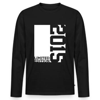 11E ANNIVERSAIRE ÉDITION LIMITÉE 2015 - T-shirt manches longues Premium bio Homme - noir - Devant - Nico (187cm)