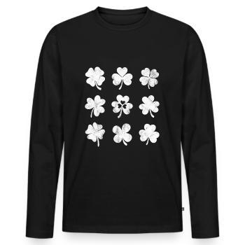 Trèfles - T-shirt manches longues Premium bio Homme - noir - Devant - Nico (187cm)