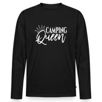 Camping Queen - T-shirt manches longues Premium bio Homme - noir - Devant - Nico (187cm)