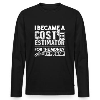 Cost Estimator I Became A Cost Estimator - Men's Premium Organic Long Sleeve Shirt - black - Front - Nico (187cm)