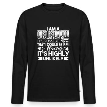 Cost Estimator I Am A Cost Estimator - Men's Premium Organic Long Sleeve Shirt - black - Front - Nico (187cm)