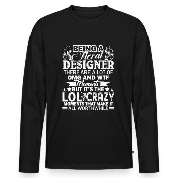 Floral Designer Being A Floral Designer - Men's Premium Organic Long Sleeve Shirt - black - Front - Nico (187cm)