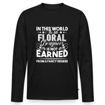 Floral Designer Proud Floral Designer - Men's Premium Organic Long Sleeve Shirt - black - Front - Nico (187cm)