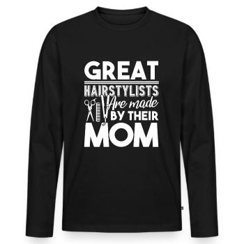 Hair Stylist Proud Hair Stylist - Men's Premium Organic Long Sleeve Shirt - black - Front - Nico (187cm)