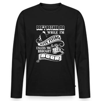I am Kite Flying Unless You Brought Beer - Men's Premium Organic Long Sleeve Shirt - black - Front - Nico (187cm)