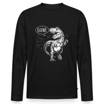 dinosaure - T-shirt manches longues Premium bio Homme - noir - Devant - Nico (187cm)